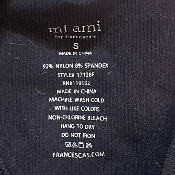 miami Black Ribbed Top - Picture 2 of 3